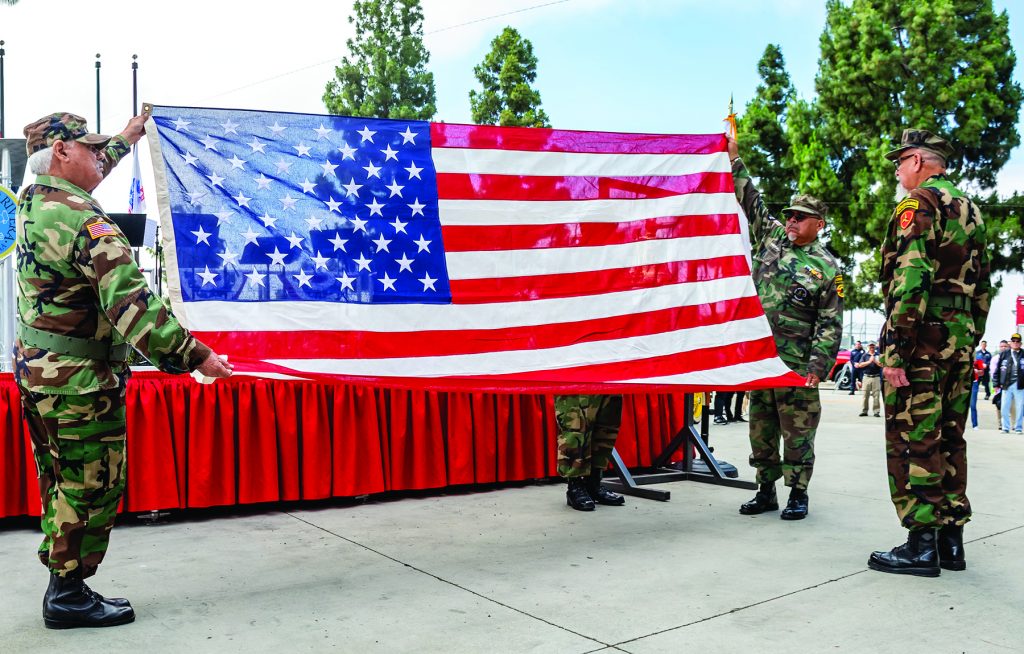 Memorial Day flag folding